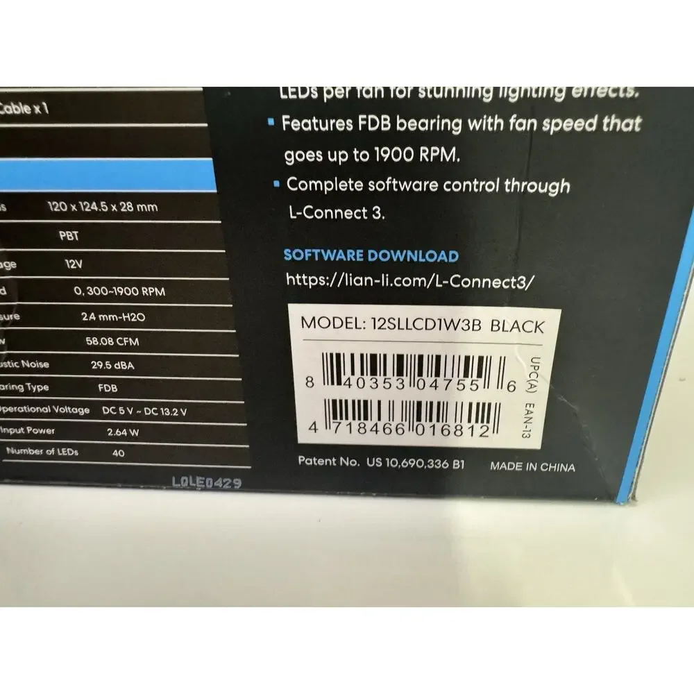 Lian Li UNI FAN SL Wireless LCD 120 ARGB 3-Pack Black NEW w/ Controller